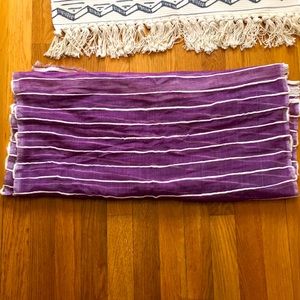 Purple Scarf with White Piping